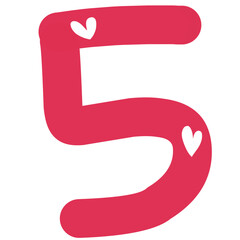 Red Numeric five 