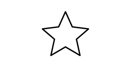 Simple black outline of a five-pointed star shape centered on a white background.
