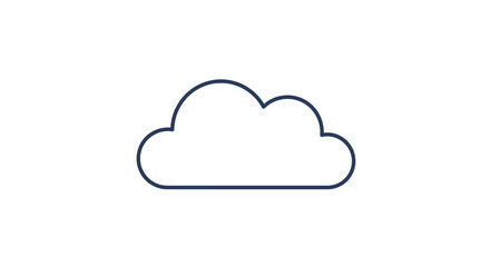 Simple, clean illustration of a fluffy, white cloud against a stark white background.