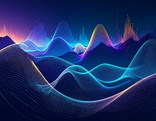 Abstract glowing landscape