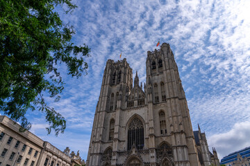 Fototapeta premium The Cathedral of St. Michael and St. Gudula in Brussels