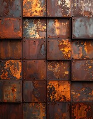 Patchwork rusty metal plate pattern