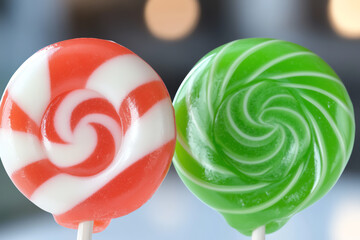 Colorful lollipops with spiral designs, perfect for sweet treats and celebrations, capturing joy and nostalgia in every bite.