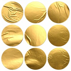 Nine gold sticker circle closeups
