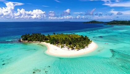 Tropical island from an aerial view