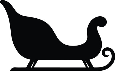 Vector silhouette of a santa claus sleigh illustration