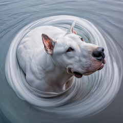 Majestic Canine Emerging from Fluid Motion