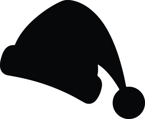 Vector silhouette Santa hat cap new year illustration