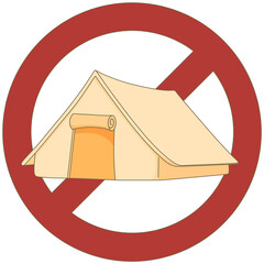 야영 금지 안내 일러스트