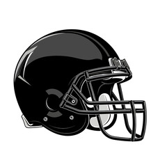 Fototapeta premium Black Football Helmet Illustration for Sports Equipment and Gear.