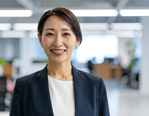Smiling businesswoman in modern office