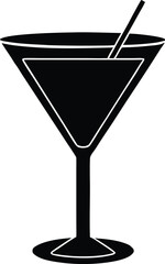 Cocktail glass vector icon.