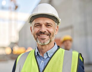 Smiling construction worker
