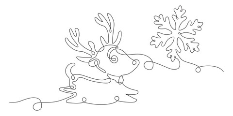 continuous line of deer and s...