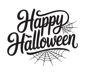 Happy Halloween, a handwritten text Banner. Vector illustration