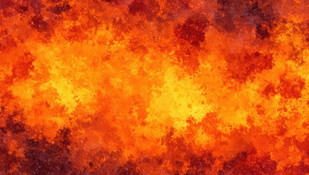Abstract textured artwork displaying a fiery, warm color palette resembling fire or magma