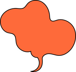Orange speech bubble with a black outline