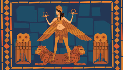 ishtar winged goddess of mesopotamia