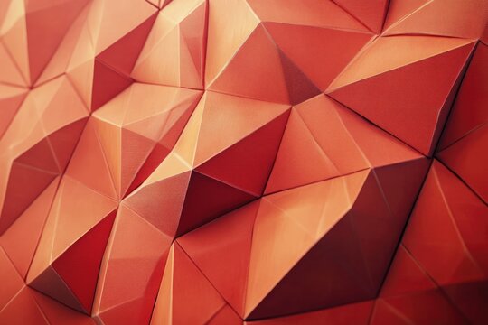 Abstract red geometric wall pattern