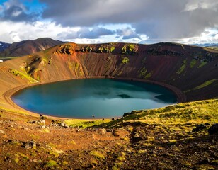 Icelandic Crater Lake Landscape.