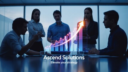 silhouettes decision meeting corporate making concept. Business meeting with data visualization and team collaboration.