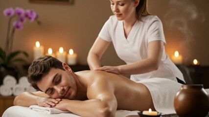 Relaxing back massage therapy for man well being and wellness