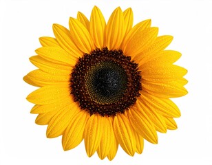 Fototapeta premium Bright yellow sunflower on white background