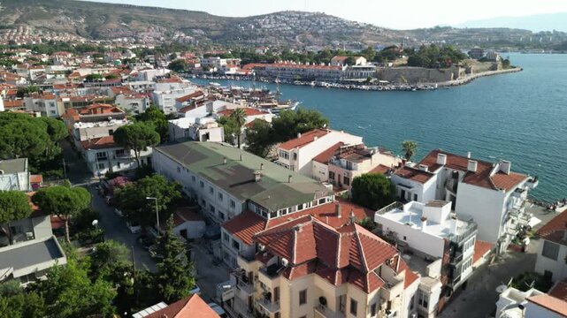 Drone Flying Backward from the old Fo&ccedil;a coastline