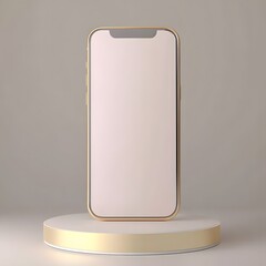 Elegant Gold Smartphone Mockup on Display Stand
