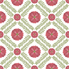 Seamless pink floral vector pattern for fabric and wallpaper