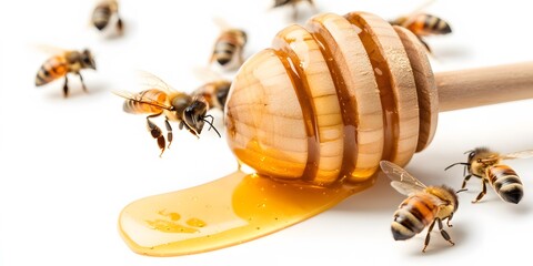 Honeycomb Dipper with Bees Golden Honey Sweetness
