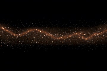 Golden Glittering Particles Wave Abstract Background