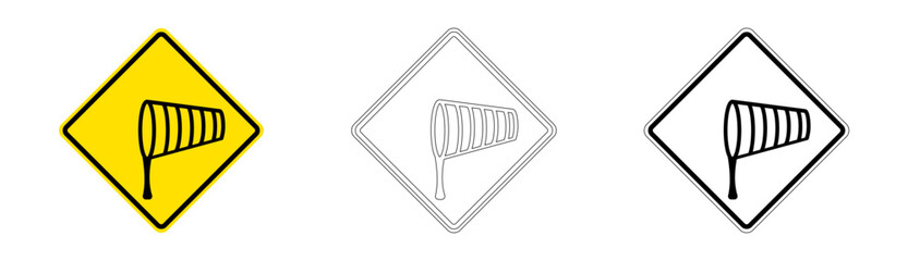 Crosswind Traffic Sign in Vector Format