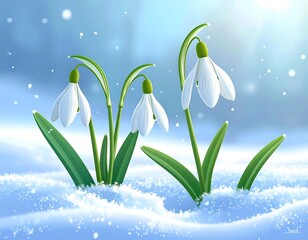 Snowdrops in winter
