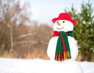 Snowman in winter wonderland