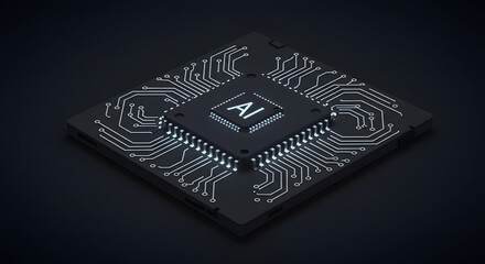 Artificial Intelligence AI Microchip Circuit Board