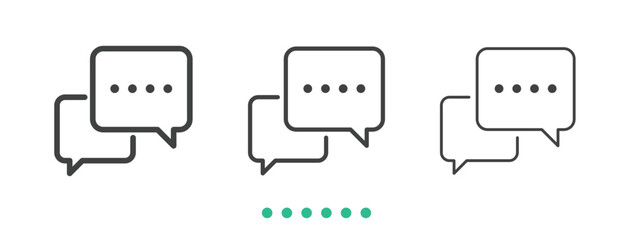 Speech bubbles icon. Thin line icon vector