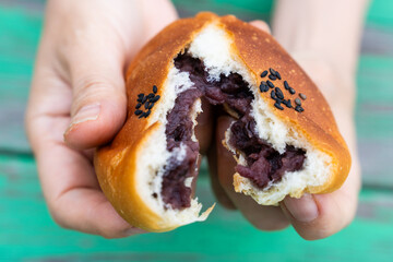 Korean red bean bun called danpatbbang