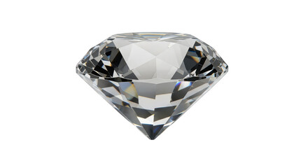 A brilliant cut clear diamond gemstone isolated on transparent background