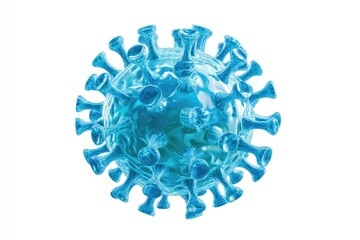 3D rendering of a vibrant blue virus (5)
