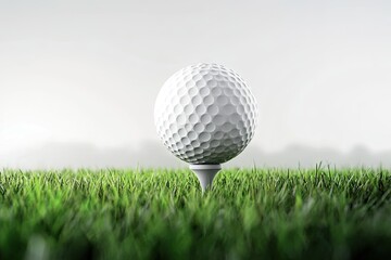 Obraz premium Golf ball on tee in green grass