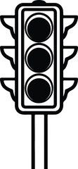 Vector silhouette traffic light signal road safety illustration
