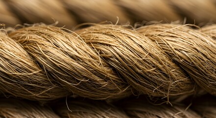 Fototapeta premium Close up view of a natural brown rope textured fibers copy space background