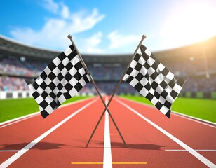 Racing flags on track