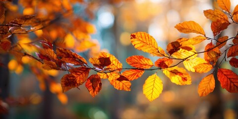 Obraz premium Premium Autumn Leaves with Vibrant Fall Foliage Authentic Seasonal Nature Content for Millennial Lifestyle Marketing and Social Media Campaigns