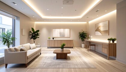 Fototapeta premium Serene Minimalist Room Interior Design with Neutral Colors