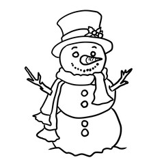 Christmas snowman with scarf and hatเ