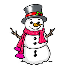 snowman with red hat