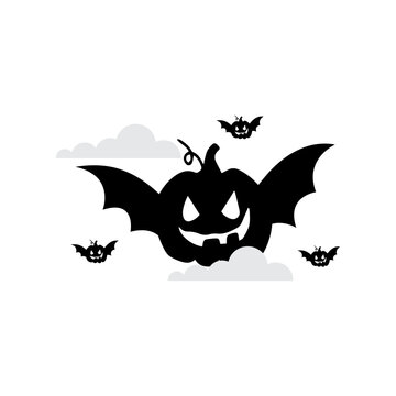 Design Vector Pumpkin Happy Halloween 2025 for festival day element icon 