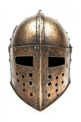 Antique bronze medieval knight's helmet